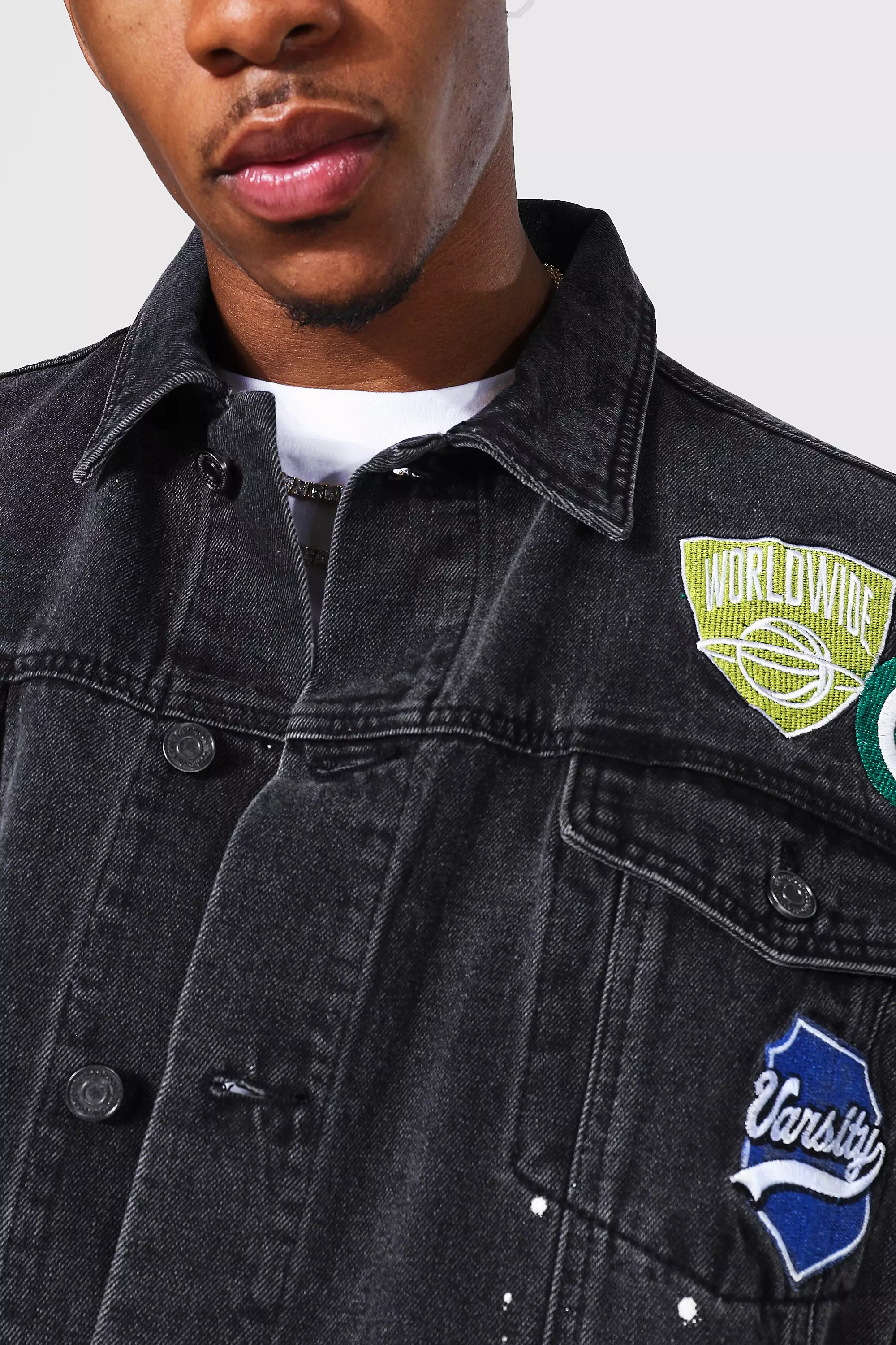 Varsity Oversized Official Man Denim Jacket